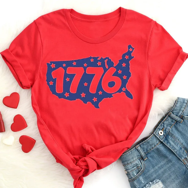 1776 Shirt, Independence Shirt, 13 Stars Shirt American History  Fourth of July, Independence Day Shirt 100% Cotton Fashion y2k