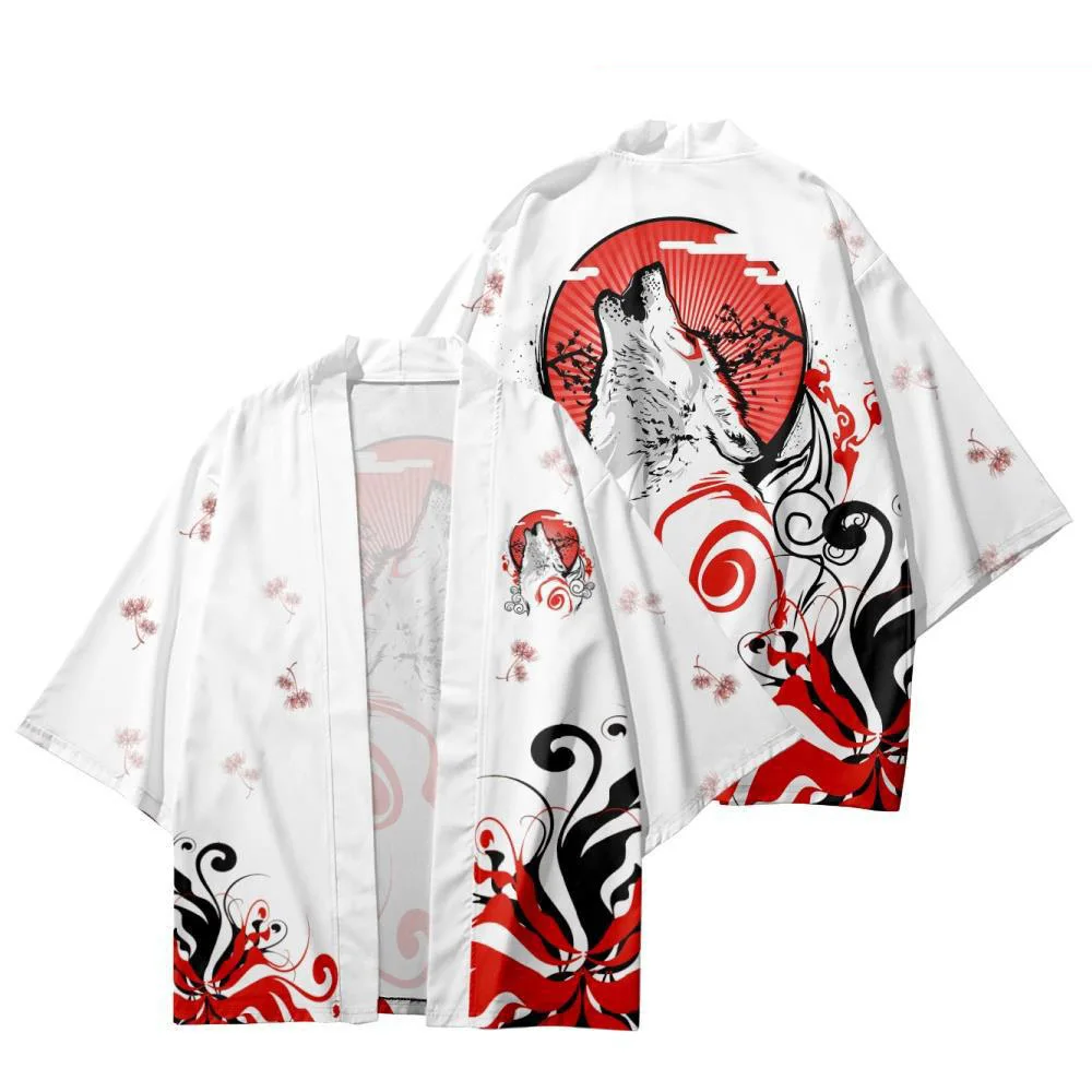 

Hot Summer Ukiyo-e Printed Cardigan Men's Chinese Loong Pattern Japanese Kimono Asian Traditional Clothing Role Playing Jacket
