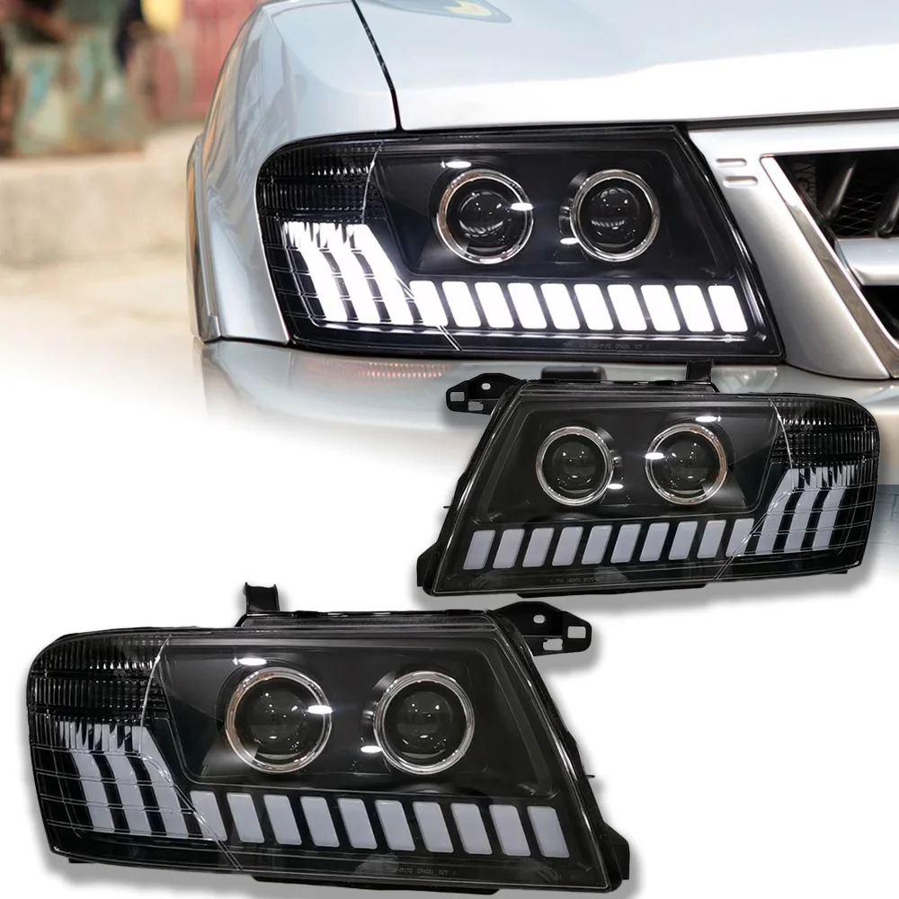 AKD Luzes de carro LED para Mitsubishi Pajero V73, lente do projetor do farol, sinal dinâmico, acessórios DRL, 2004-2014, Montero V75, V77