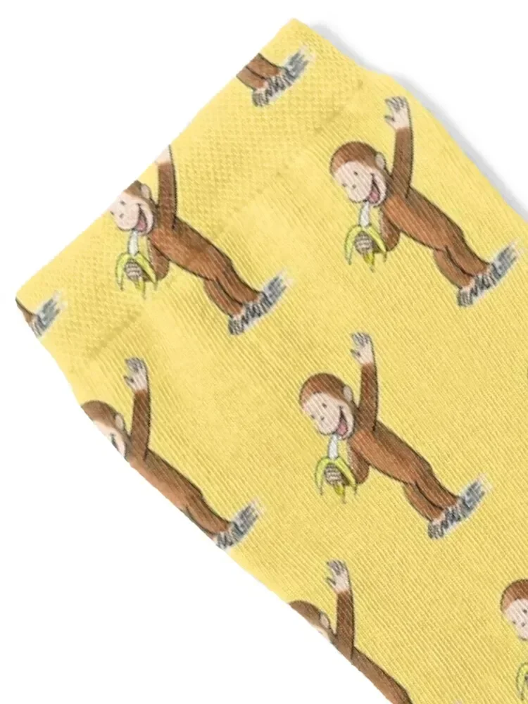 Curious George eating a banana Socks gym cycling loose Stockings man Men's Socks Women's