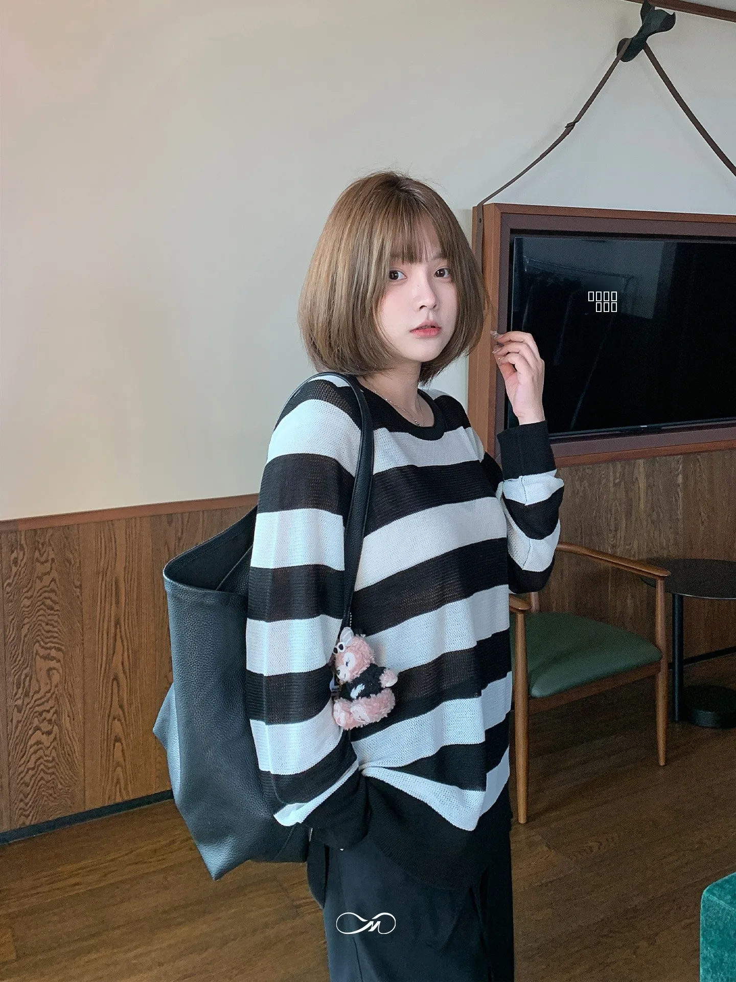 

Женский вязаный свитер Masisi больших размеров с защитой от солнца, повседневный, свободного кроя, с круглым вырезом, в полоску, трикотажный