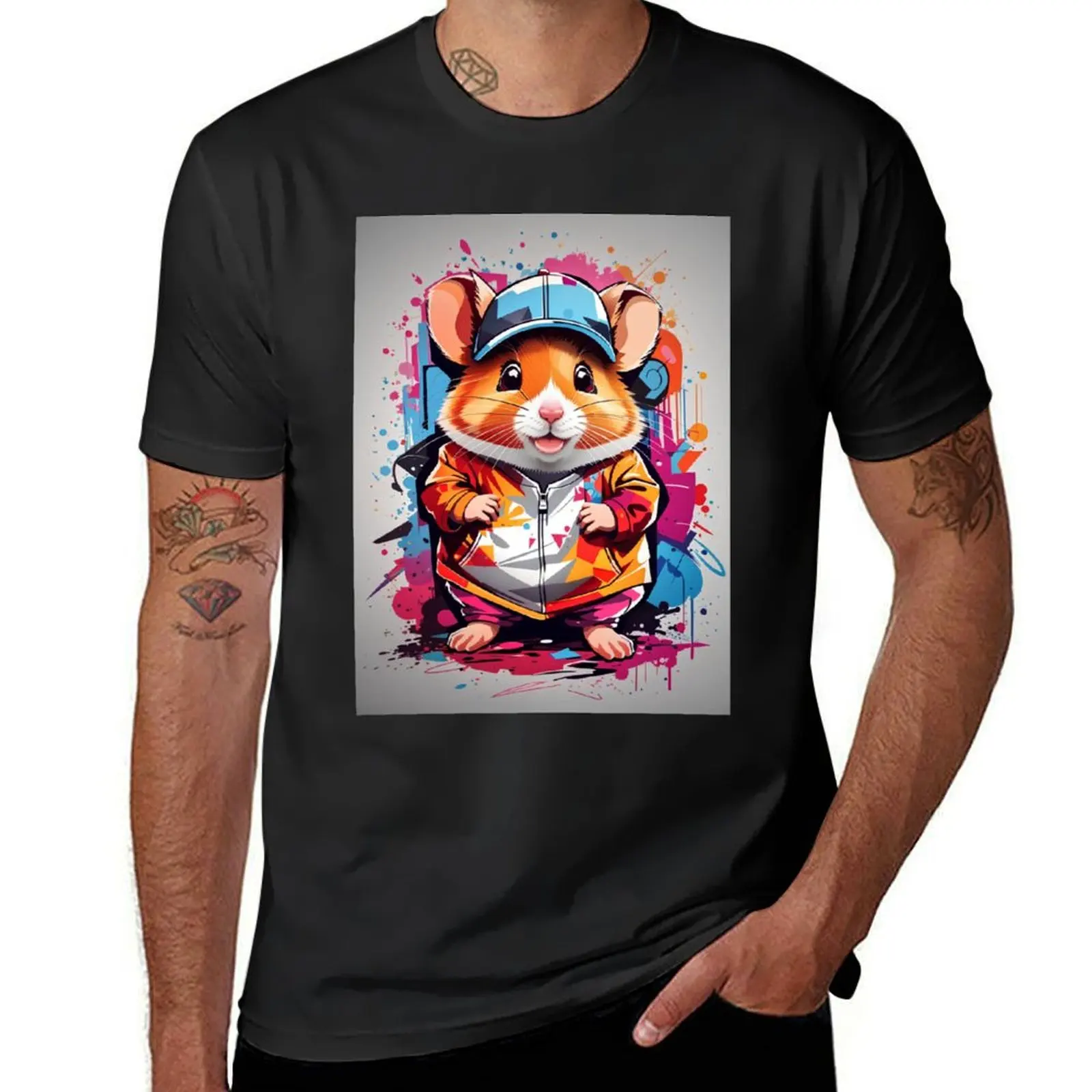 

Hamster watercolor full. T-Shirt aesthetic clothes Short sleeve tee boys whites blanks mens workout shirts