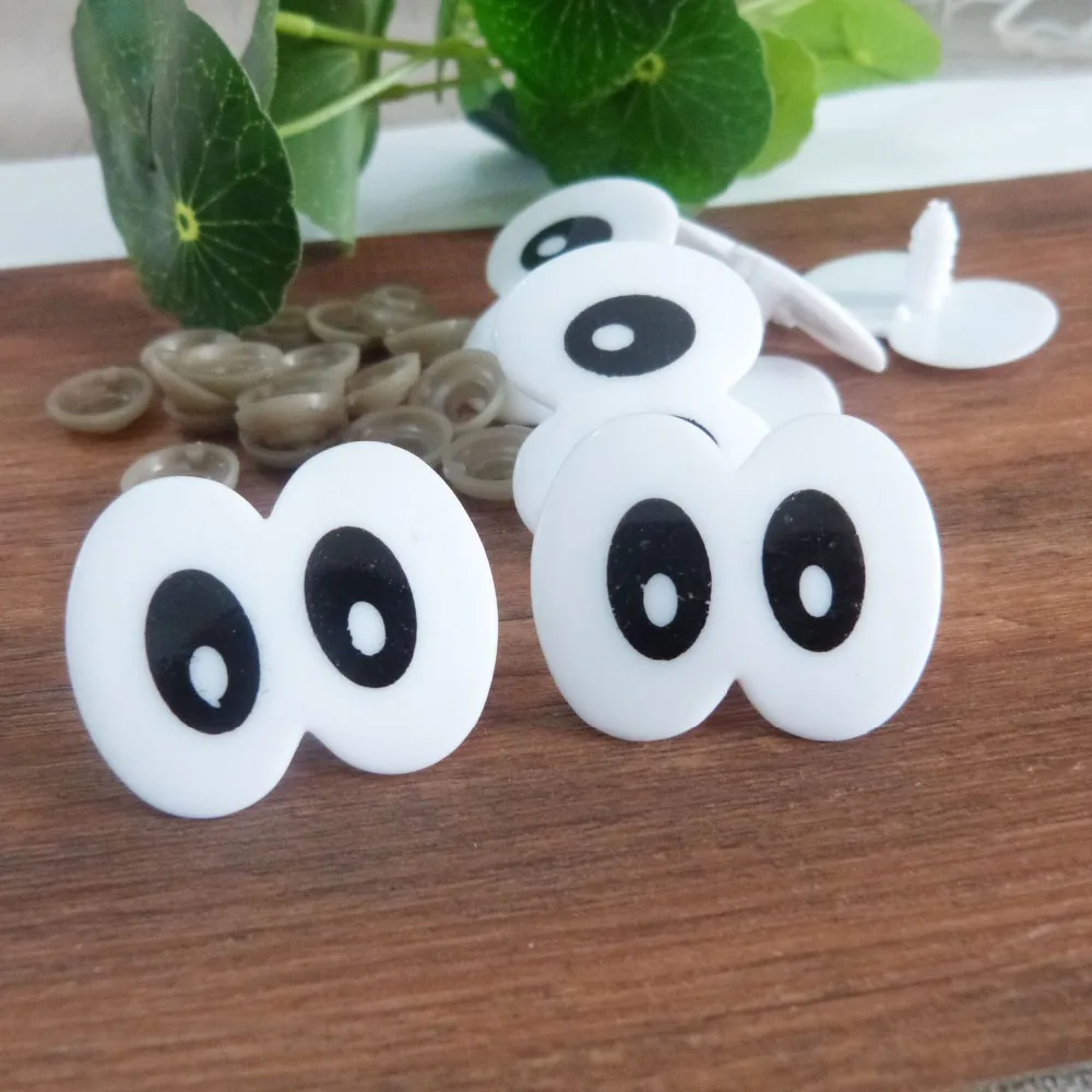 Ojos de juguete de seguridad de plástico con estampado de 28x35mm y arandela suave para accesorios de oso de muñeco de peluche diy-20 piezas-50 piezas-100 piezas opción