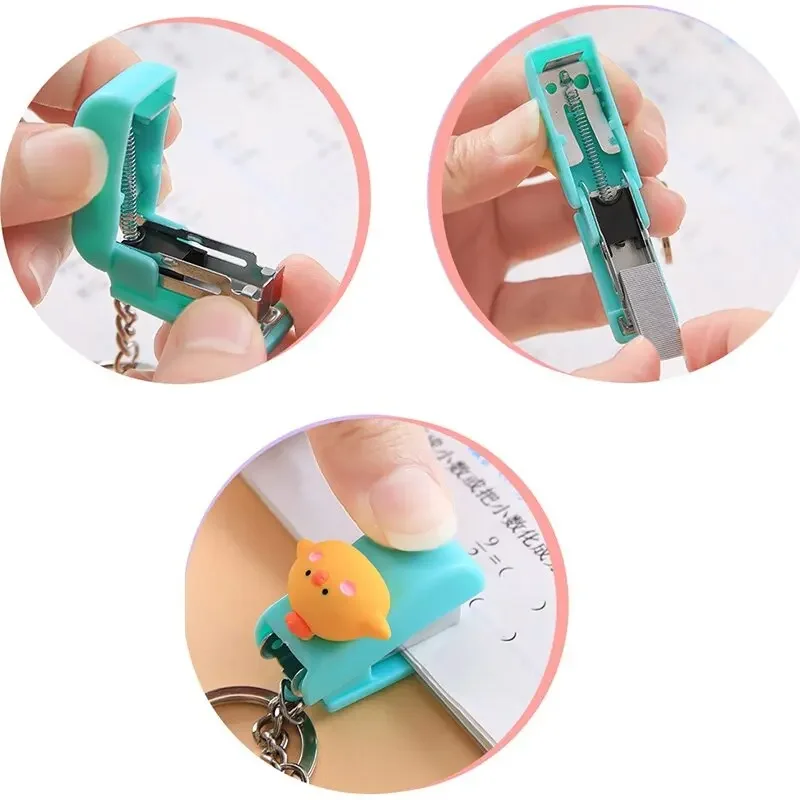 1PC Cartoon Cute Mini Stapler Portable No.10 Staples Paper Binding Machine Stationery Office School File Organizer Supplies Tool