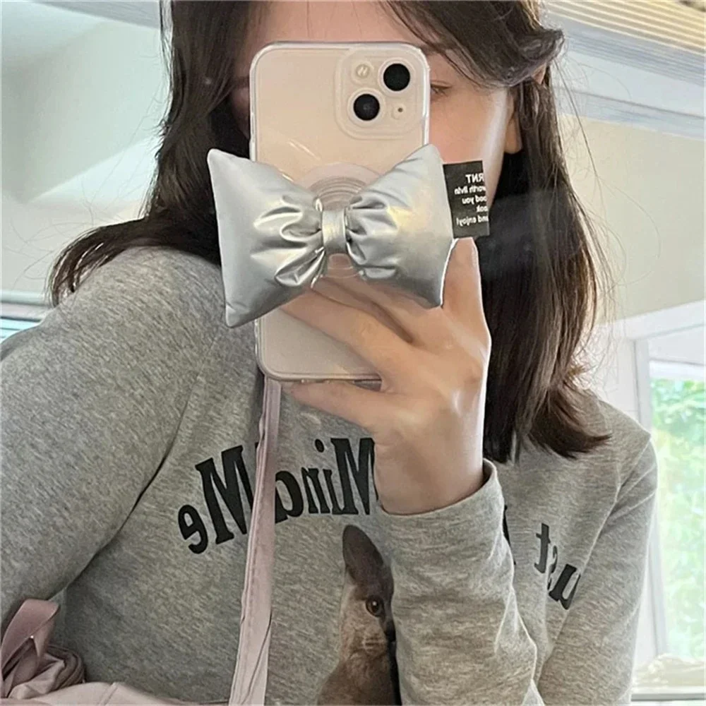 Korean 3D Cute Jacket Bowknot for Magnetic Phone Griptok Grip Tok Stand for IPhone for Magsafe Braceket Stand Support Ring