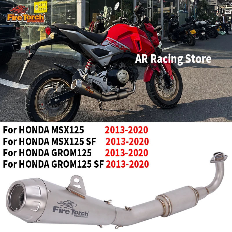 

Slip On For Honda GROM125 MSX125 SF GROM 125 2013 - 2020 Motorcycle Exhaust Escape Moto Full System Front Link Pipe With Muffler