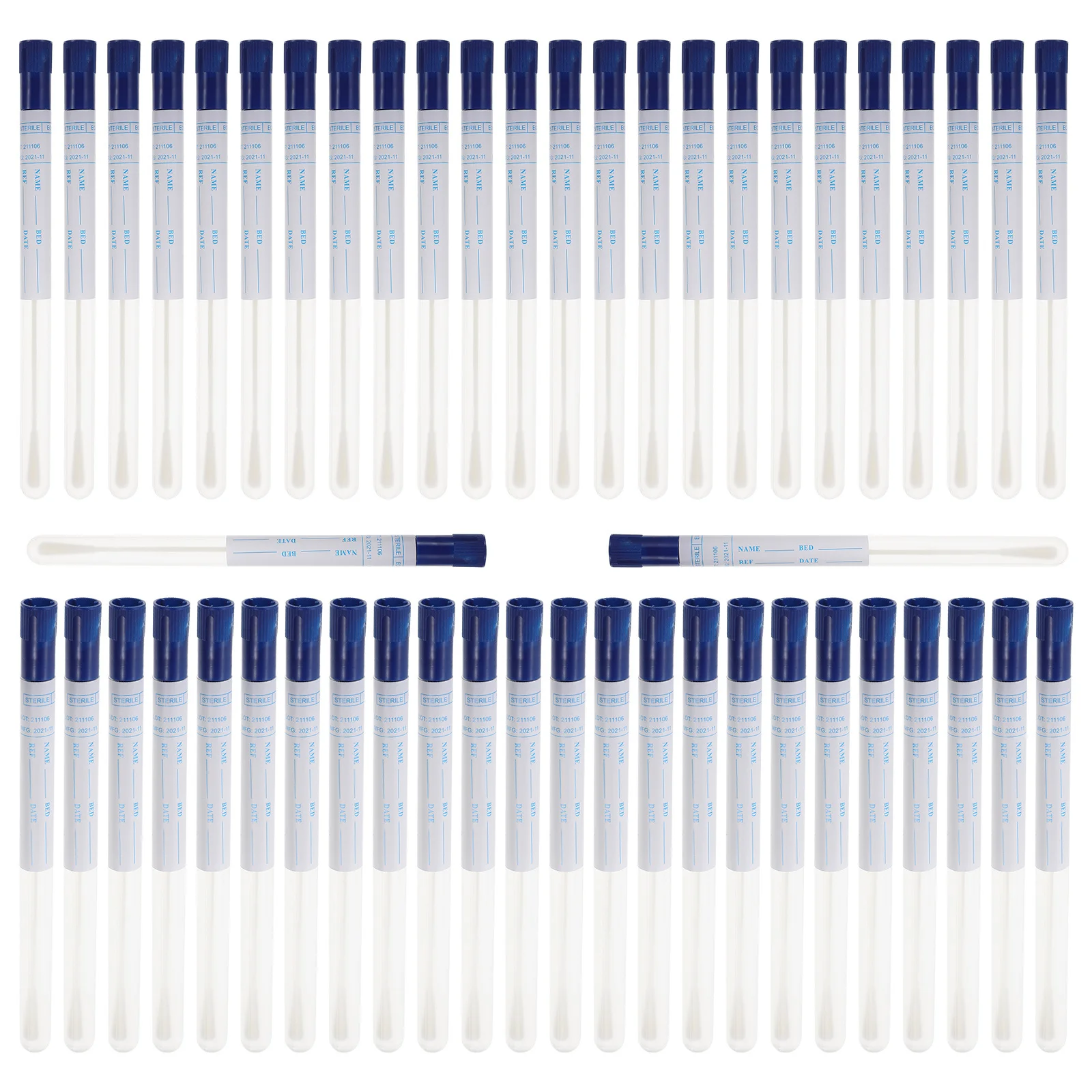 50 مجموعة من مسحات فارينكس الاحترافية، مسحات الفم القابل للتصرف لأخذ عينات الحلق في المستشفى، توريد الاختبار الطبي المحمول