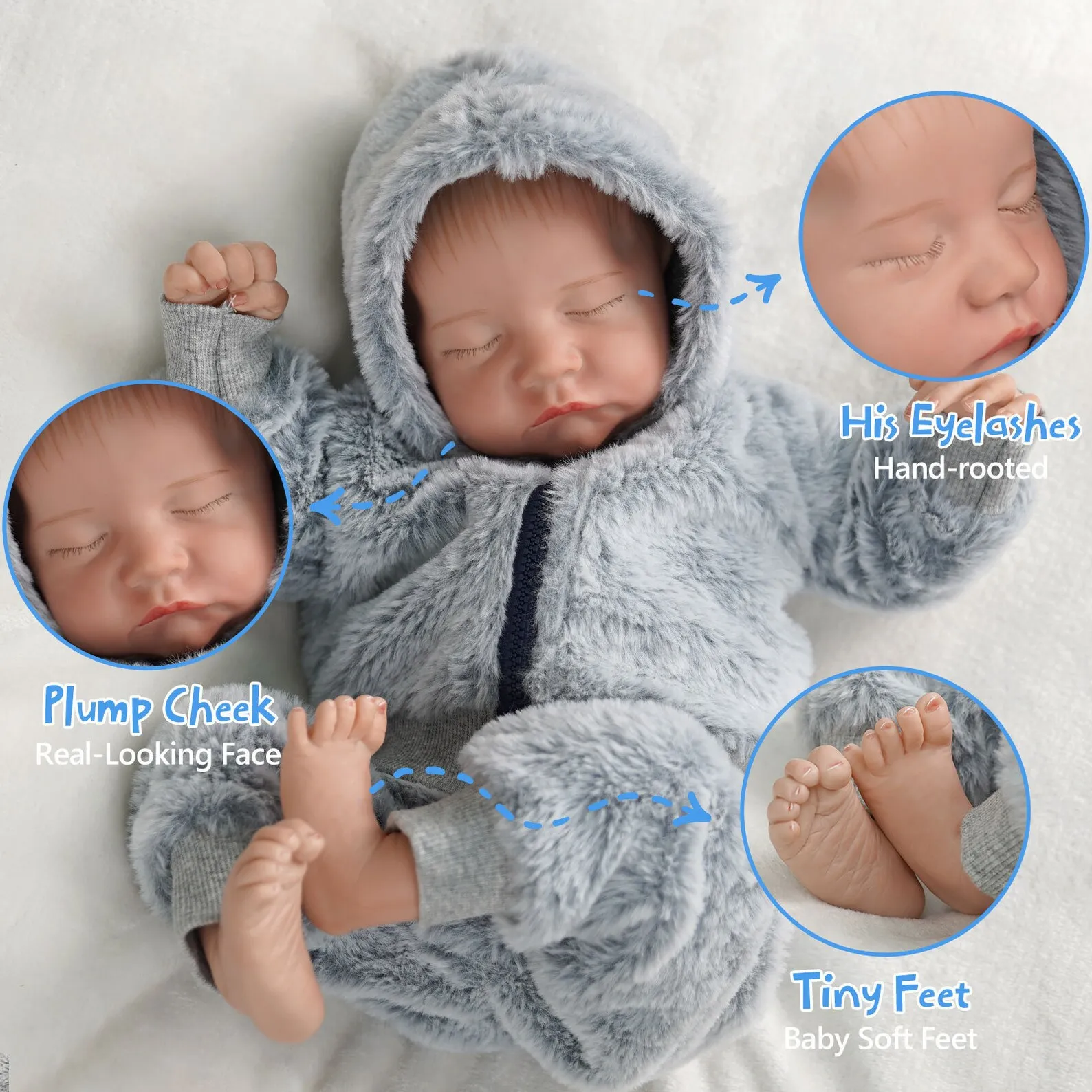 

18-дюймовая кукла реборн, резиновое тело, реалистичная мальчик и девочка, детский праздничный подарок