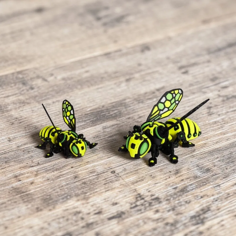 Unique 3D Printed Insect Model Yellow Bee Children's Toys Interesting Animal Ornaments Gifts Desktop Decorations