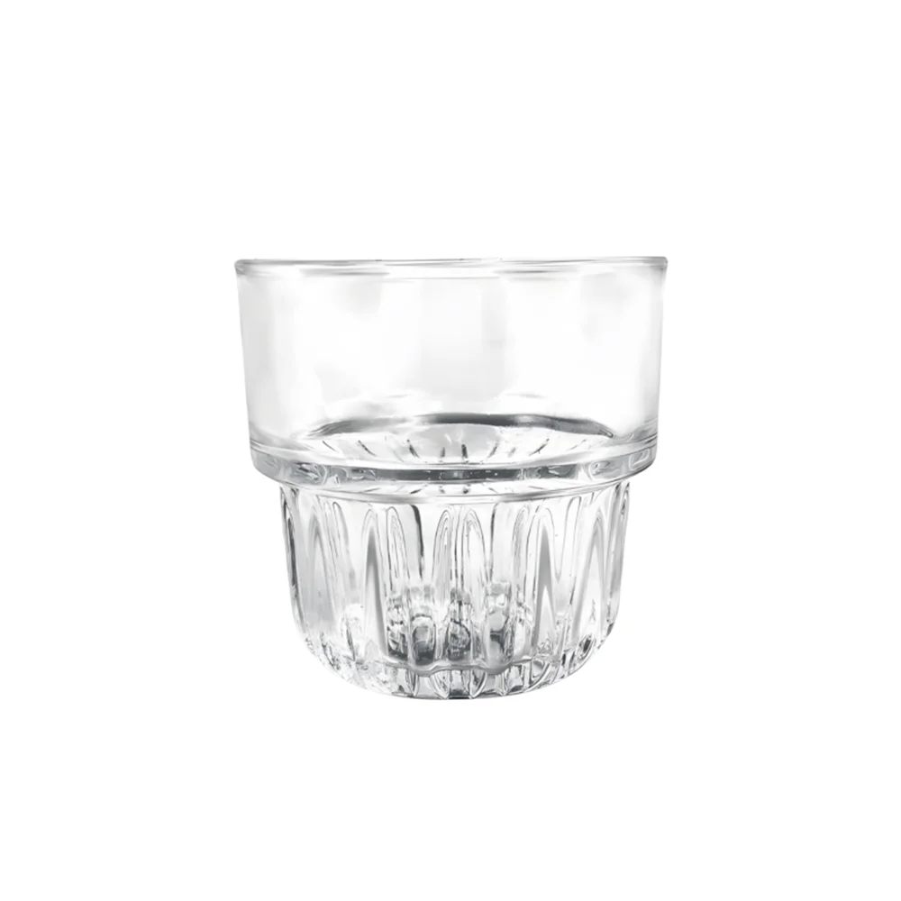 بيج هوم 280 مل/380 مل أكواب زجاجية قابلة للتكديس خالية من الرصاص (طويلة وقصيرة)