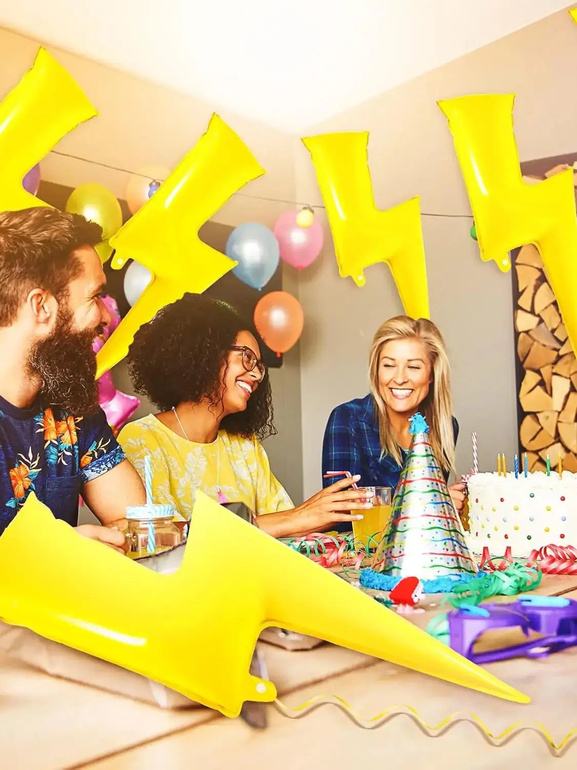 Blitzbolzen-Party-Luftballons aus Folie, Blitzballons für Geburtstags- und Hochzeitsdekoration – Detail 6