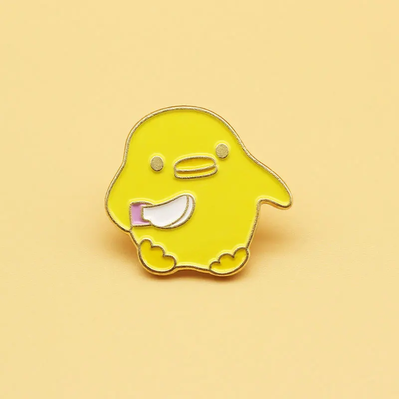 Loveliness Duckling Badge Exquisite  Interesting Cartoon Metal Brooch Creativity Anime Enamel Pins  Children Fashion Gifts