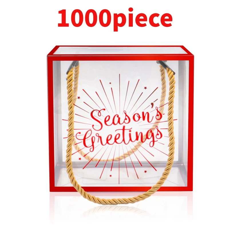 10 00piece.Custom Design rose golden plastic box PVC wedding birthday celebration candy box with handle