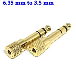 1-3pcs Jack 6.5 6.35mm Male Plug to 3.5mm Female Connector Headphone Amplifier Audio Adapter Microphone AUX 6.3 3.5 mm Converter