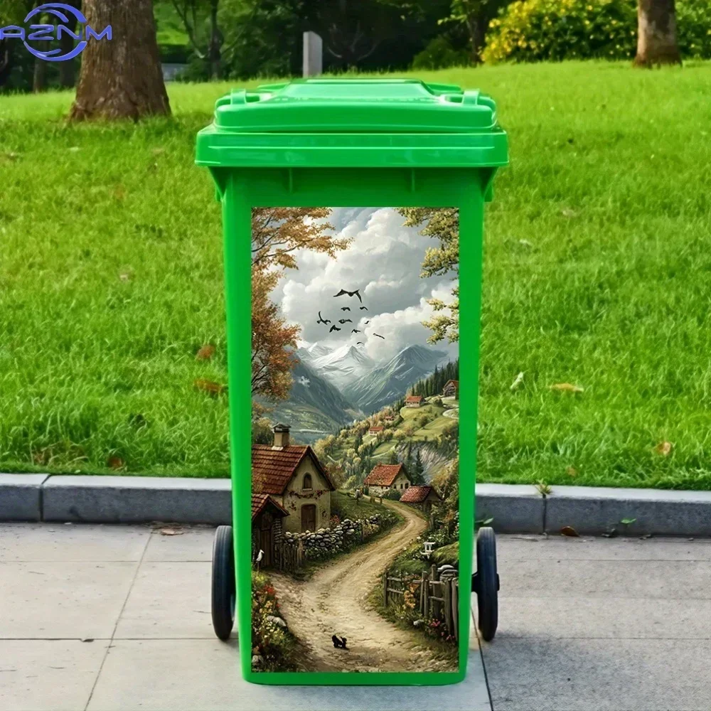 All‑weather Waste Bin 2D Printed Decor Decal Custom‑style Ornament for Trash Container