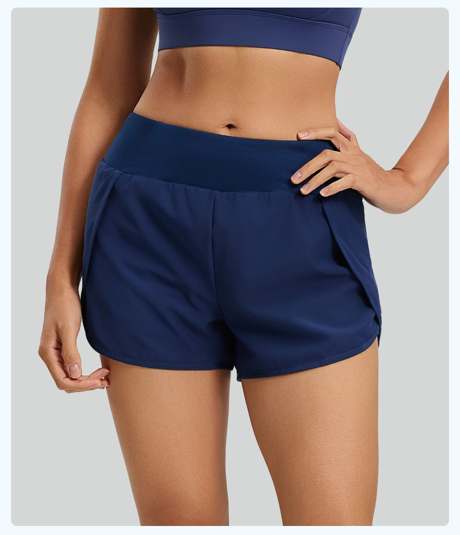 Women Breathable Squat Proof Yoga Shorts Moisture Wicking Sports Shorts with Hidden Pocket Comfortable Running Fitness Shorts