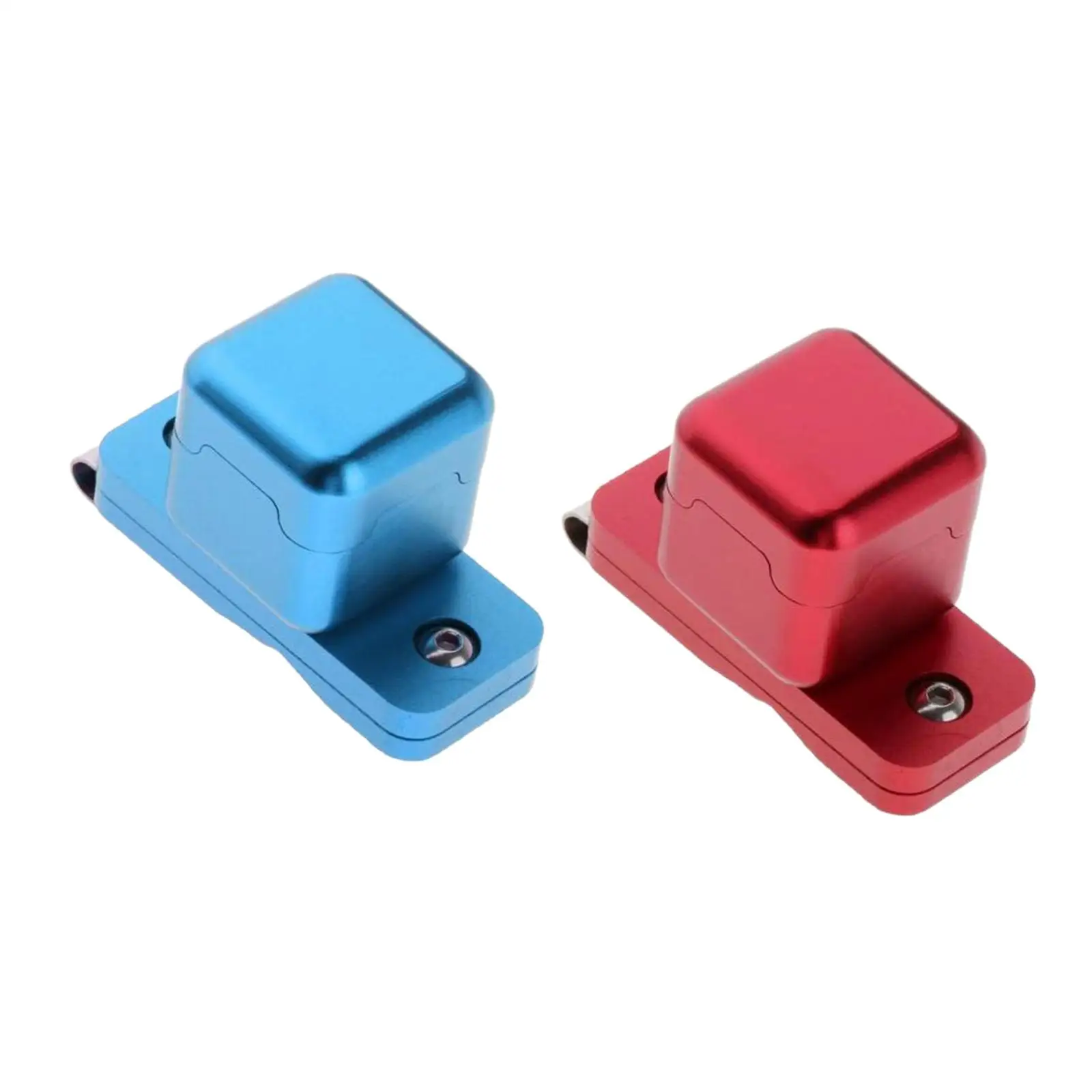 

2 Piece Billiard Cue Chalk Case Holder Chalks Carrier Metal Box with Clip