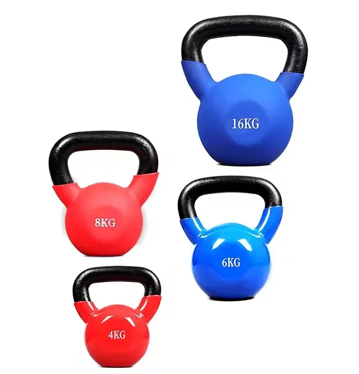2-20KG Portable Powder  Weight Strength Training Cast Iron Custom Logo Gym Fitness Competition Kettlebell Setpromote sales