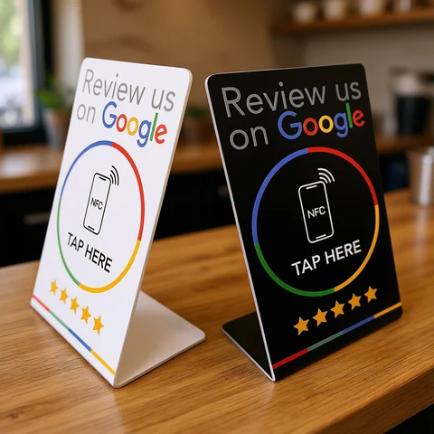 NFC Google Reviews Cards Google Reviews NFC Stand NFC Mobile Phone Tap URL Writing Social Business Review Cards