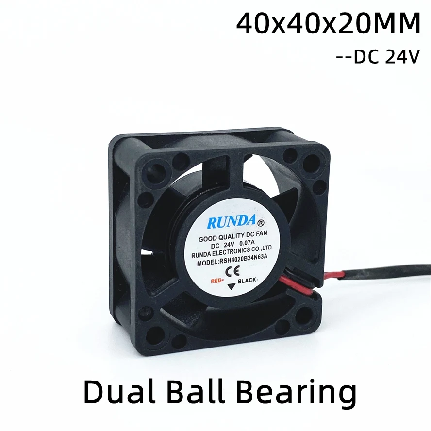 

New 4020 40 40*40*20MM Cooling Fan DC24V 0.07A Server Inverter Power Supply Axial Cooling Fan 2pin