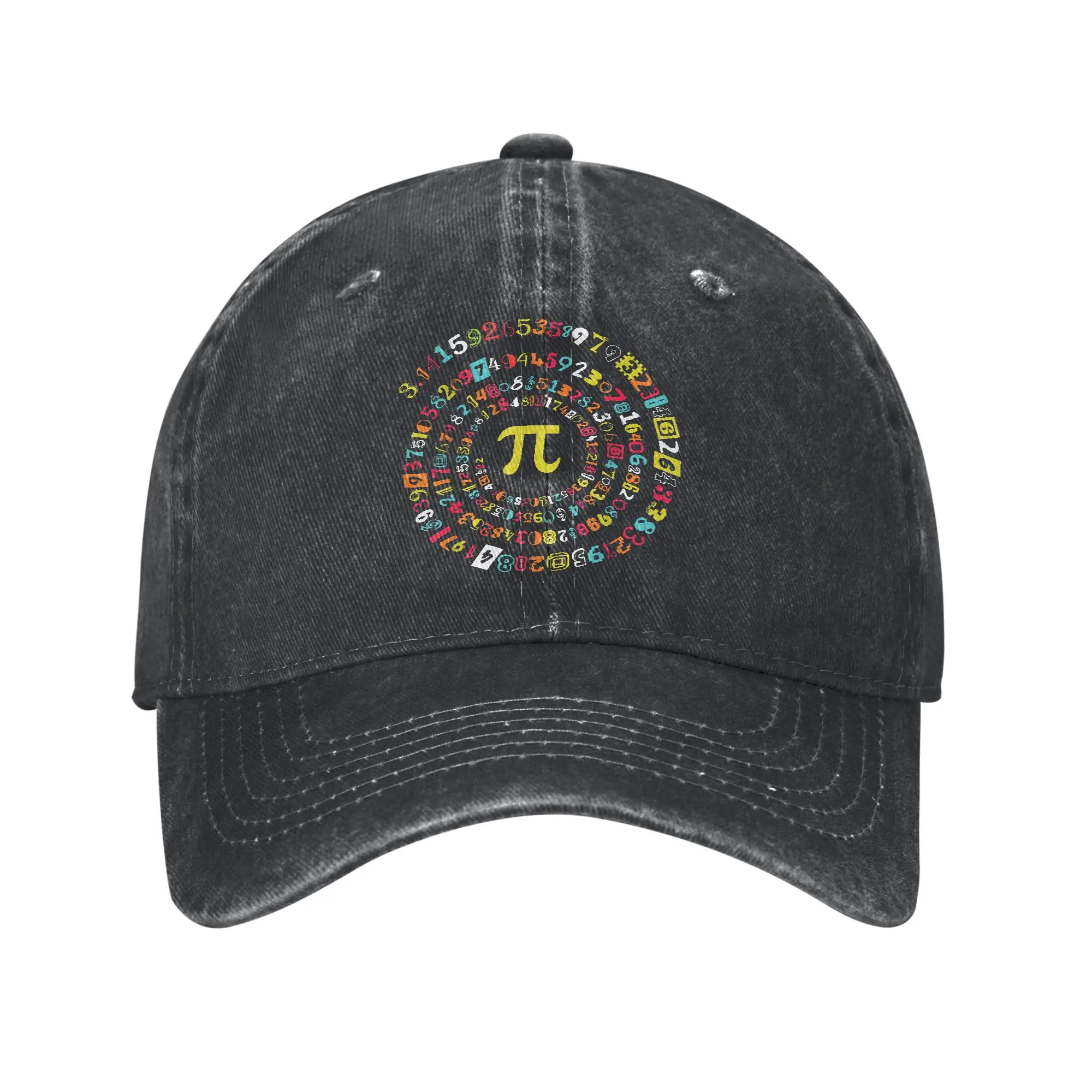 Funny Pi Day Spiral Pi Math Baseball Cap Classic Distressed Washed  Headwear Unisex Outdoor Workouts Unstructured Soft Hats Cap