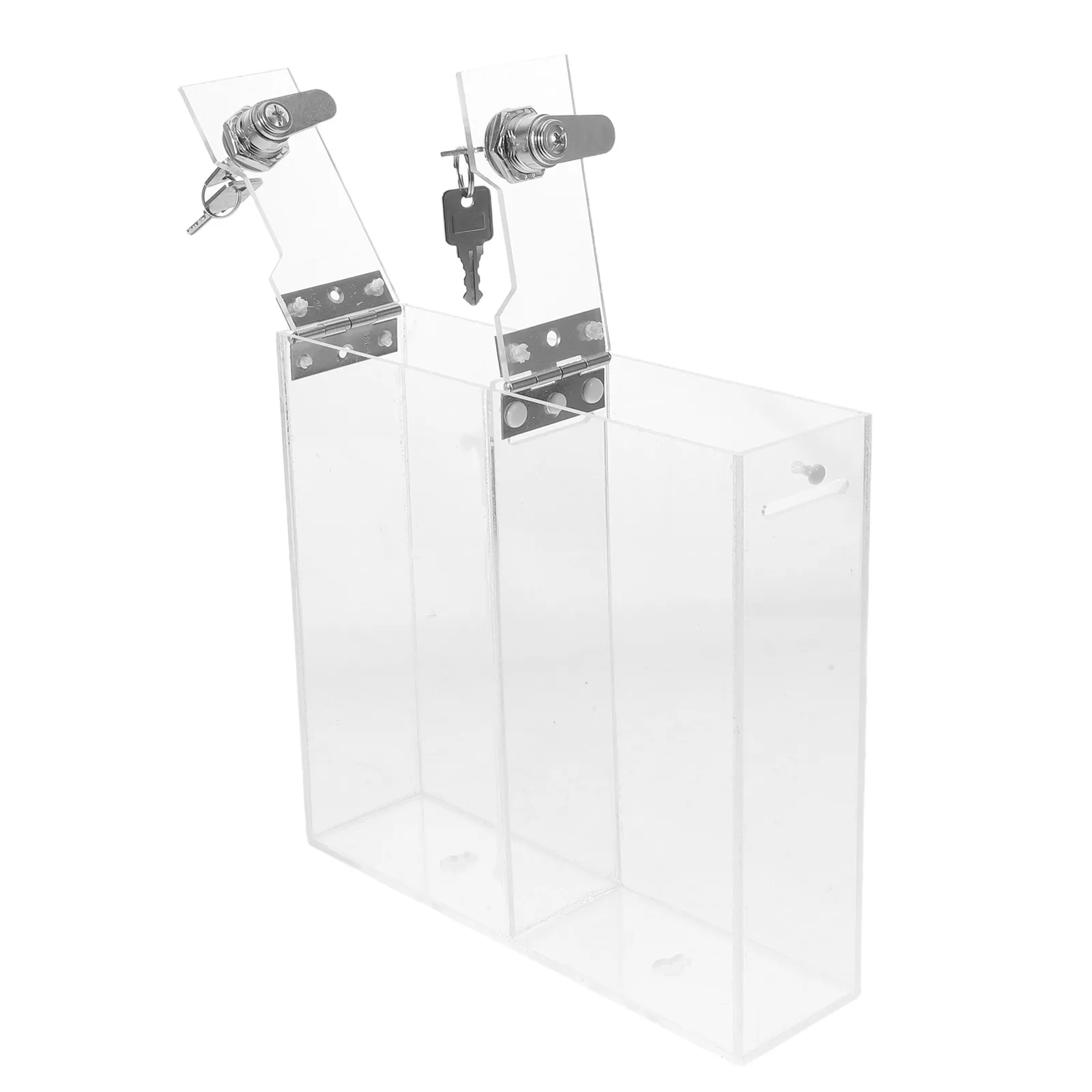 2-Slot Transparent Cell Phone Storage Cabinet Lockable Acrylic Office Document Security Box Employee Phone Organizer