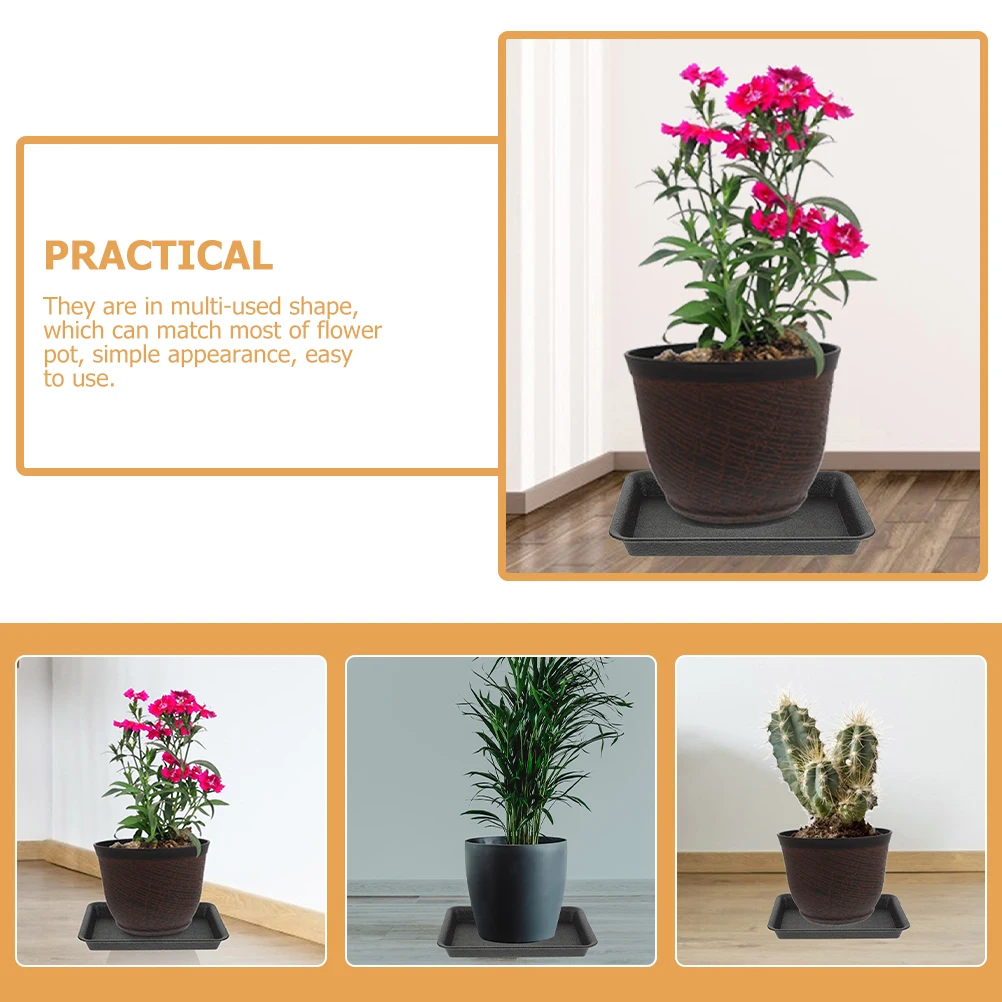 

8pcs Plant Saucer Plastic Reusable Flowerpot Tray Water Catcher Durable Rectangular Drainage Tray For Indoor Outdoor Plants