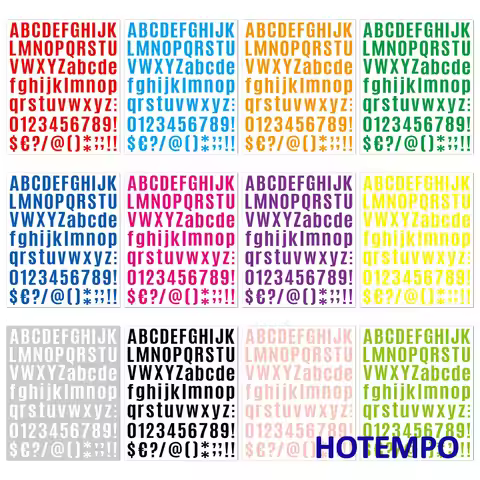 Alphabets Number Stickers, Party Gift Card Letter Scrapbook, Colorful Style, for DIY Creative Decoration, Funny Vinyl Sticker