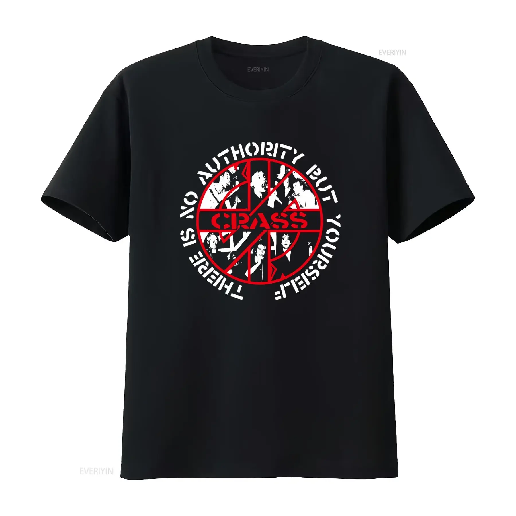Crass Punk Rock Band T Shirt No Authority Design UK Shipping Included vintage Washed Unisex fashion Casual Soft Slightly