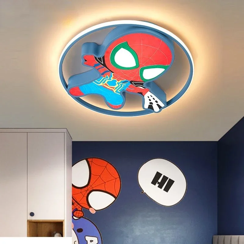 Marvel Spiderman nieuwe multifunctionele gepersonaliseerde creatieve cartoon slimme decoratieve plafondlamp voor jongensslaapkamer voor kinderen