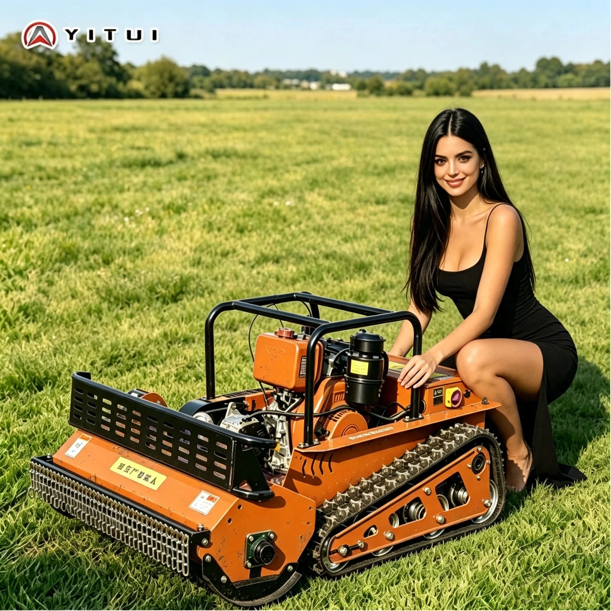Customized Crawler Lawn Mower Strong Slope Adaptability Energy‑Saving Design Suitable For Yard And Complex Terrain Trimming