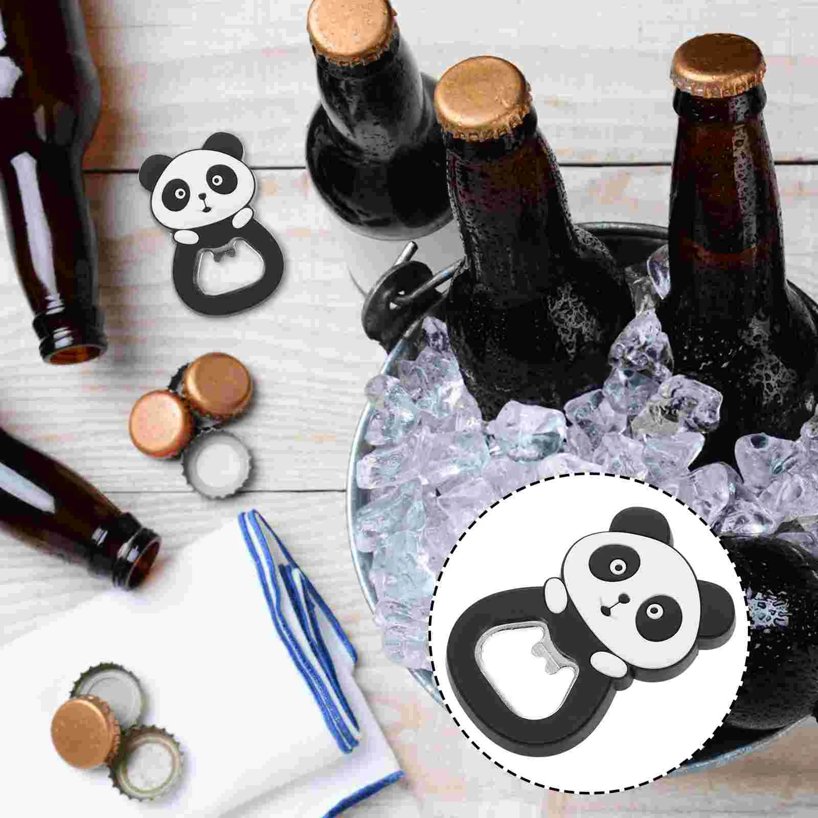 Panda Bottle Opener Electric Can Magnetic for Beer Manual Pvc Opening Tool