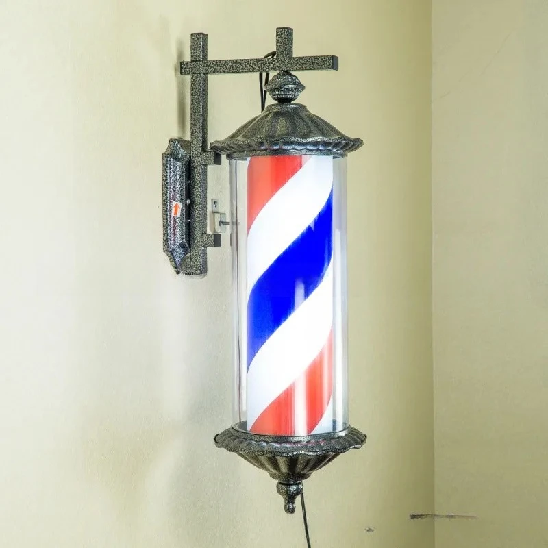 Vintage LED Wall Sconce European Retro Roman Style Light Fixture for Hair Beauty Shop Barber Store Decorative Hanging