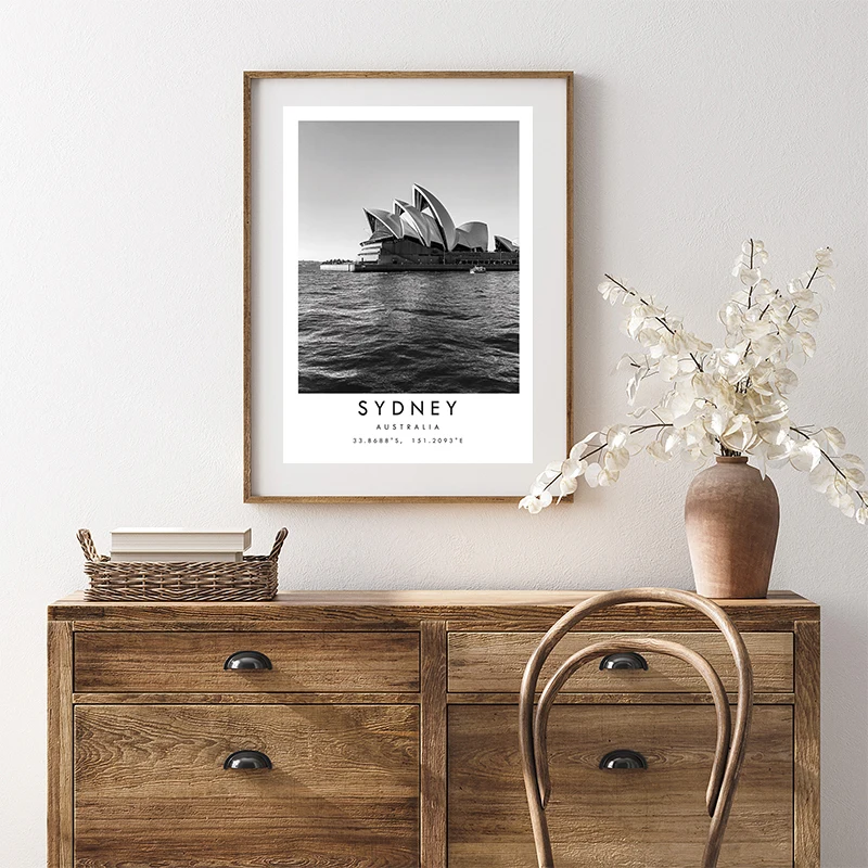 Sydney Opera House Poster Print Minimalist Australia New Zealand Canvas Painting Wall Art for Living Room Home Decor Cuadros
