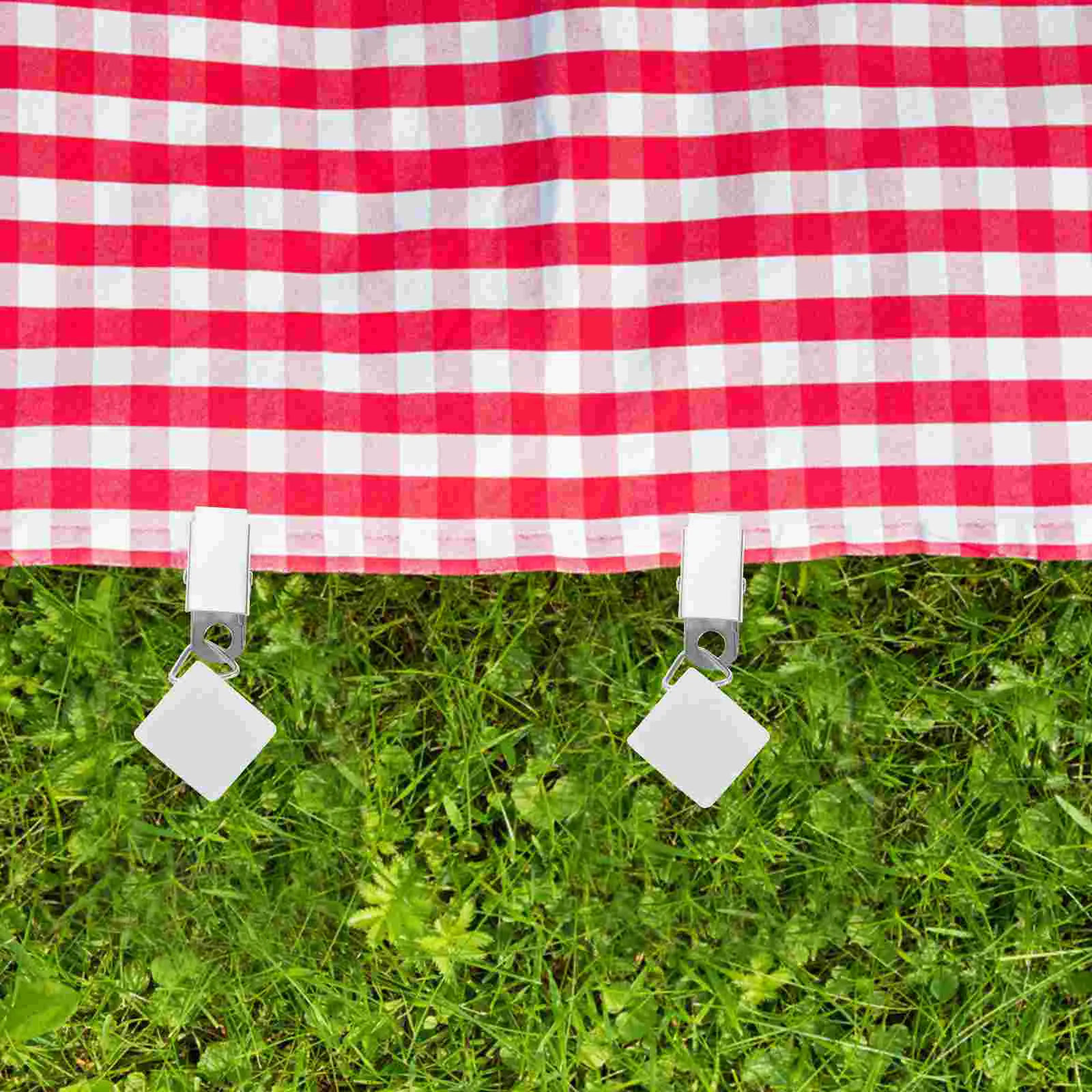 

4 Pcs Camping Table Cloths Tablecloth Weight Clip Heavy Duty Clothes Rack Cover White Compact