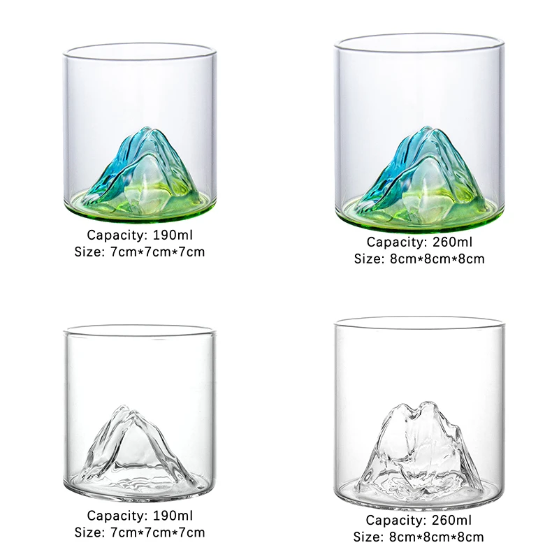 Chinese Glass Tea Cup Thousands of Miles of Rivers and Mountains Hand-Blown Coffee Mug Colorful Beer Glasses Ink Style Drinkware