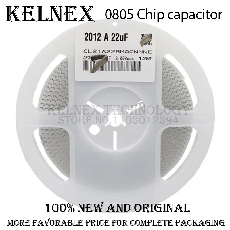 100pcs 0805 SMD Chip Multilayer Ceramic Capacitor 0.5pF - 47uF 10pF 22pF 100pF 1nF 10nF 100nF 0.1uF 1uF 2.2uF 4.7uF 10uF 22uF