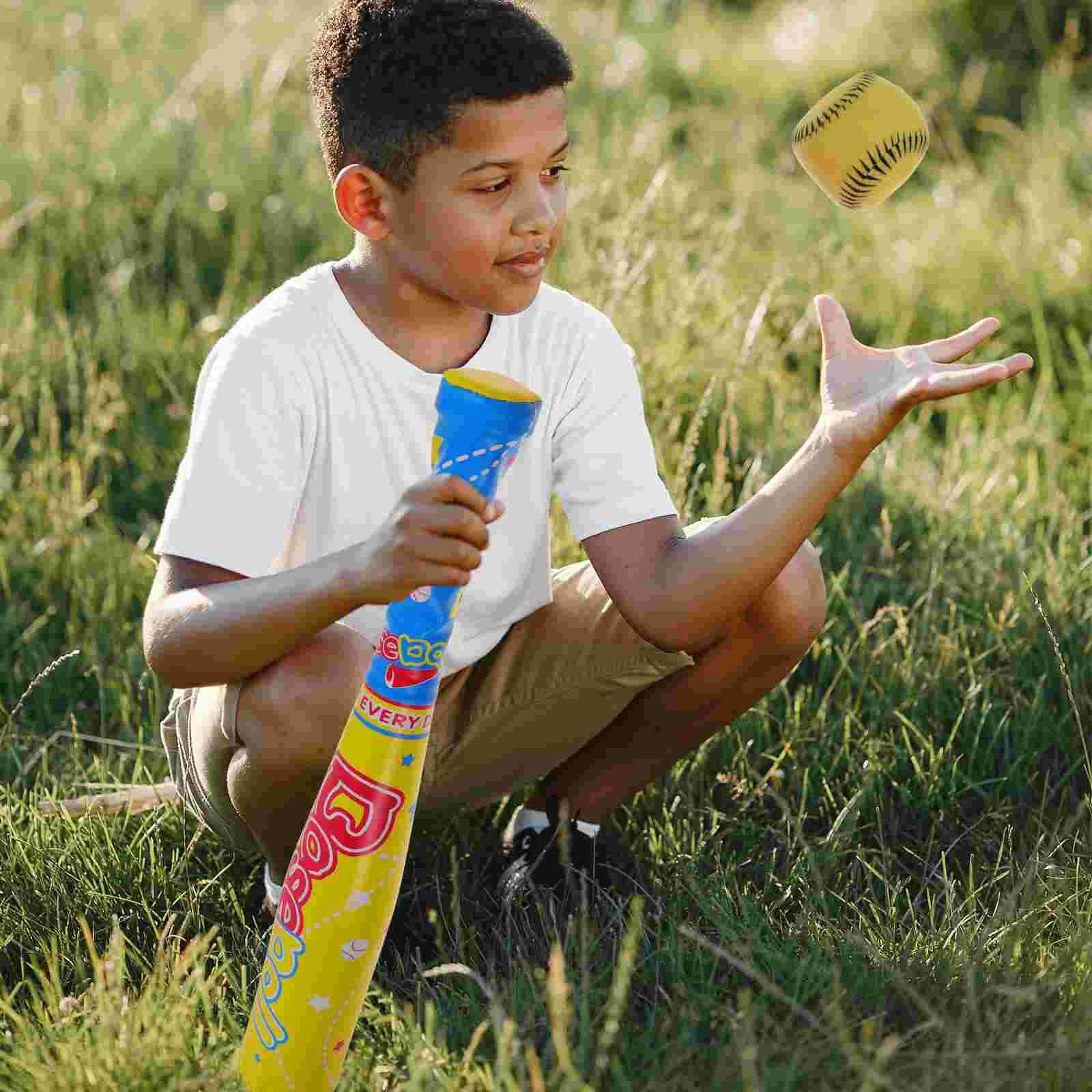 Terno de beisebol brinquedo jogar pegar bolas brinquedos e morcegos kit plástico ao ar livre pegajoso criança crianças