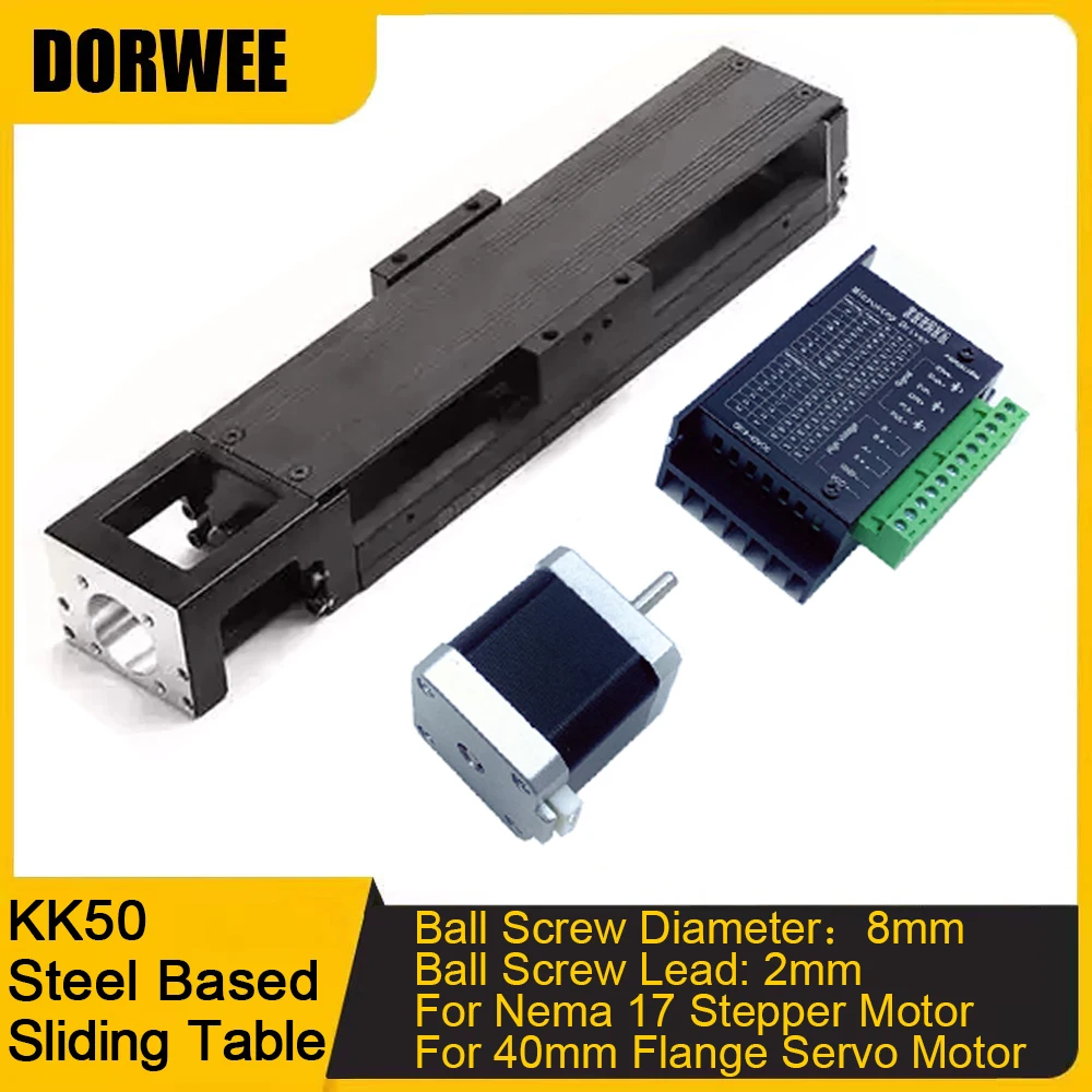 KK50 Steel based Single Axis Robot Linear Rail Stage Steel Sliding Table for Semiconductor Medical  XYZ Axis Repeatability ±0.01