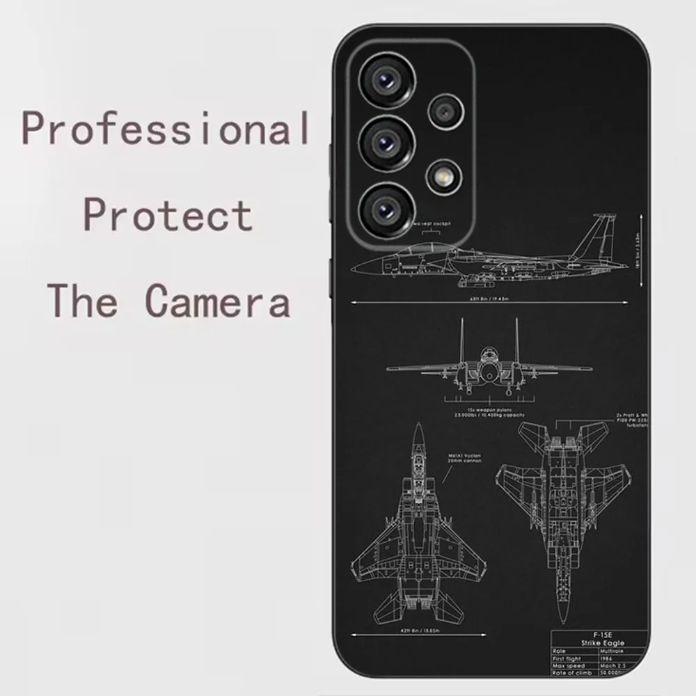 Engineering Blueprints  Phone Case For Samsung Galaxy A91,A80,A73,A72 ,A71,A53A52,A32 ,A31A22,A21s,A20,Black Cover