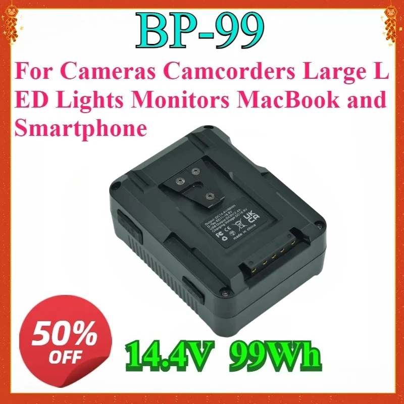

For Cameras Camcorders Large LED Lights Monitors MacBook and Smartphone New99Wh V-Mount/V-Lock High quality replaceable Battery