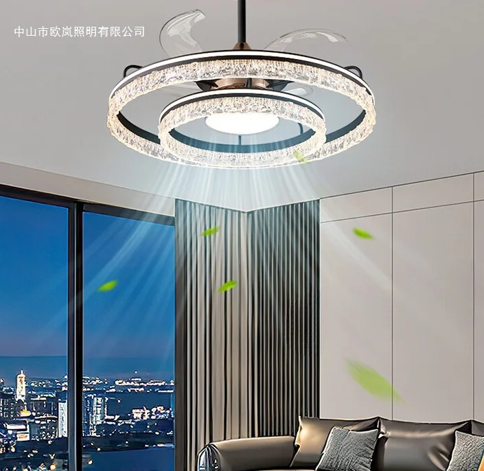 Fan light, ceiling fan light, new model light luxury, living room, dining room, bedroom, home electric fan, pendant light, integ