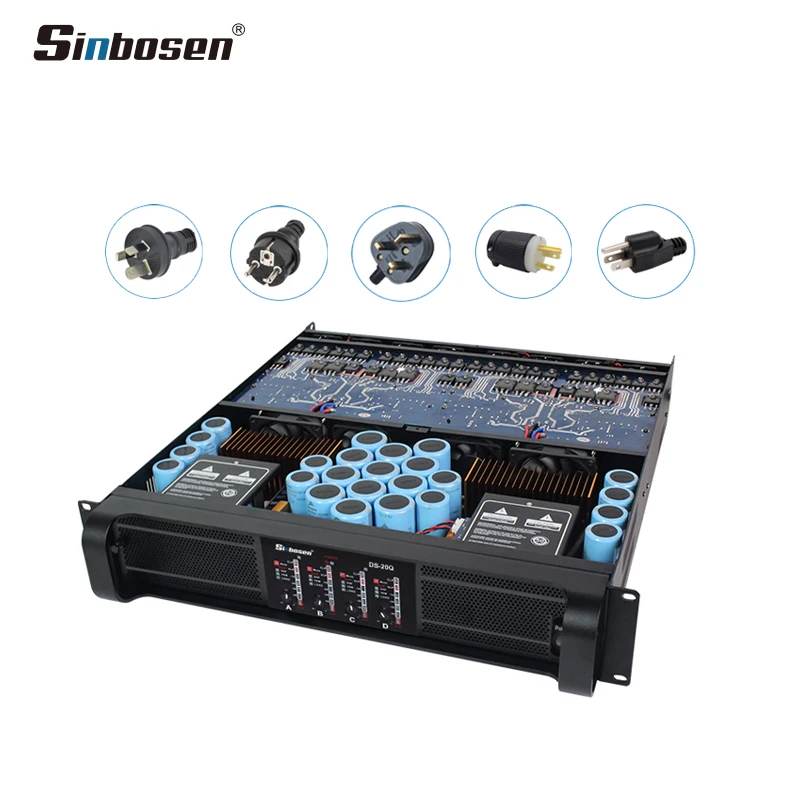 Sinbanced professionnel audio puissance amplificateur DS-20Q 4 canaux 2000 watt pa amplificateur haute puissance