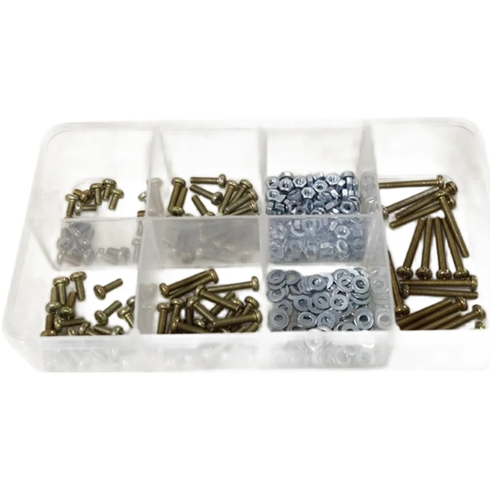 For M3 Cross Recessed Pan Head Bolts Set of 300 with Carbon Steel Nuts and Washers for Industrial Applications