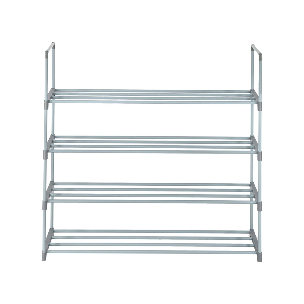 2 Set 4 Tiers Shoe Rack Shoe Tower Shelf Storage Organizer For Bedroom, Entryway, Hallway, and Closet Gray Color