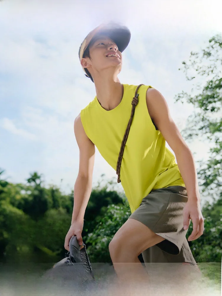 

Qui Dry Sports Vest Men's Ice Silk Cool Feeling Fitn Outdoor Hiking oulderl Svel Base irt T-irt