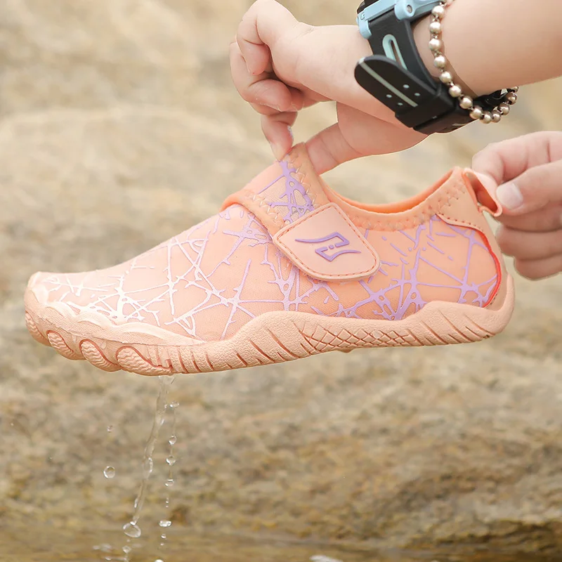 Zapatos acuáticos antideslizantes transpirables para niños, zapatos de natación para exteriores, zapatos para vadear en la playa, secado rápido