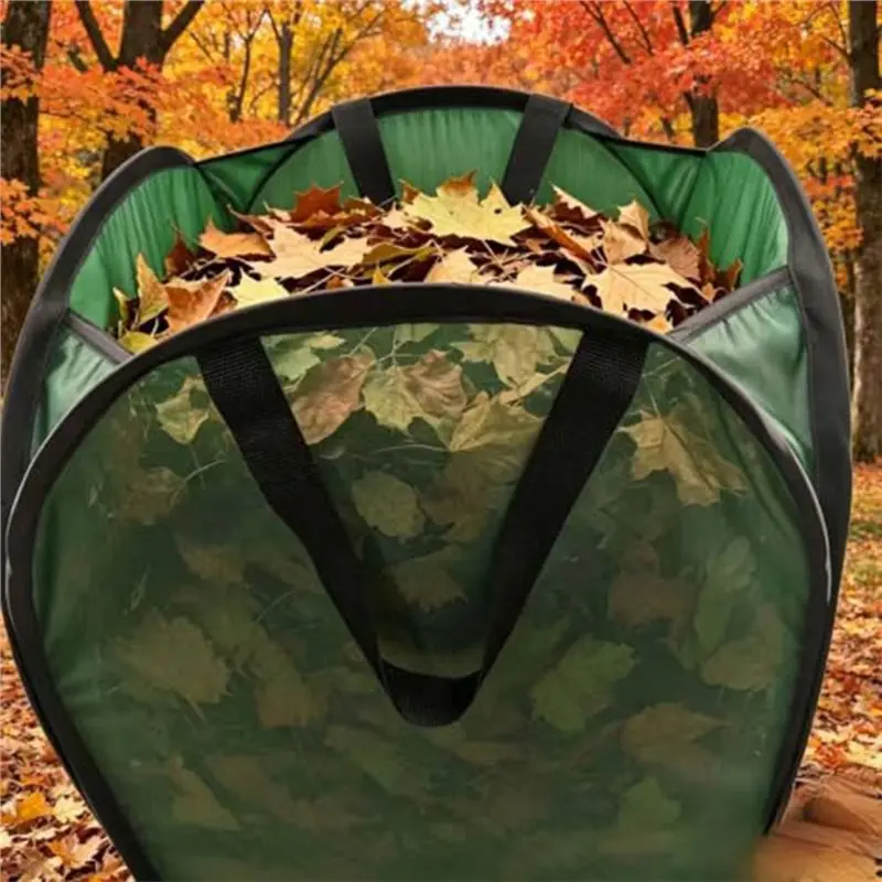 PZHI -Up Collapsible Leaf Bag Stand Lawn Bag Holder, Reusable Garden Bag for 30 Gal Paper Bags, Foldable Hands-Free Yard Waste
