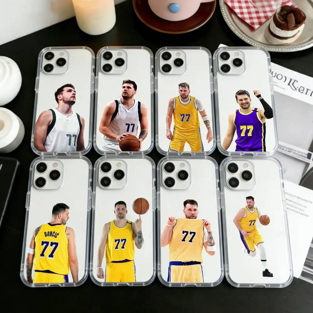 

basketball Luka Doncic 77 Phone Case For iPhone 17 16 15 14 13 12 11 Mini Pro Max Plus Transparent Cover