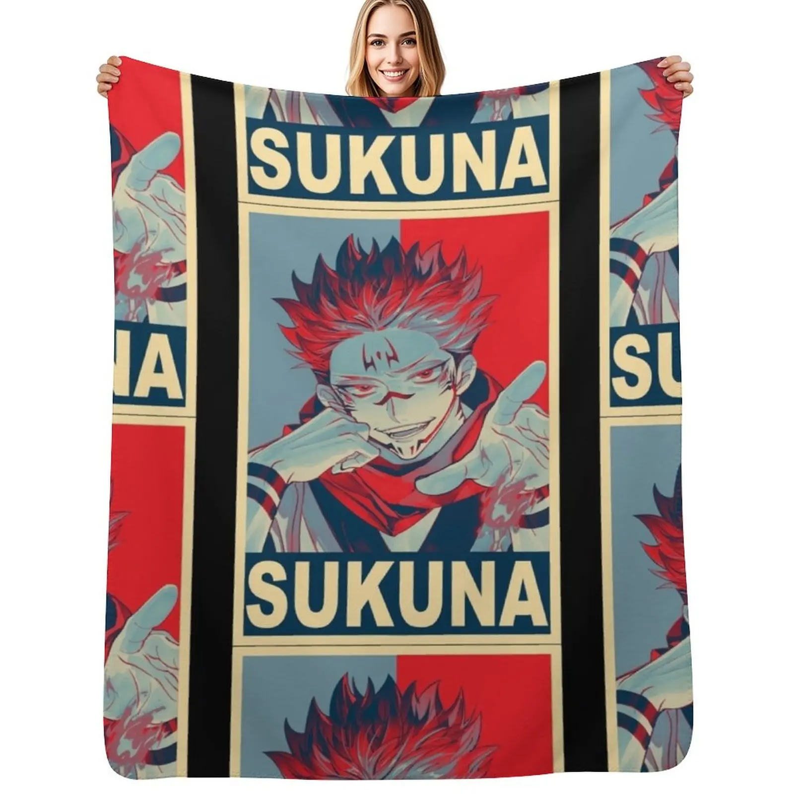 

Sukuna - Poster Throw Blanket Summer anime Soft Plaid blankets ands Blankets